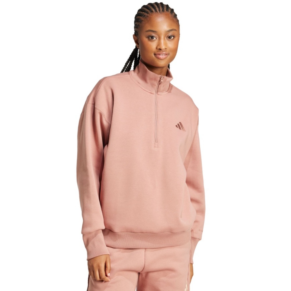 NWT Adidas Women's Dusty Rose Quarter-Zip Sweatshirt